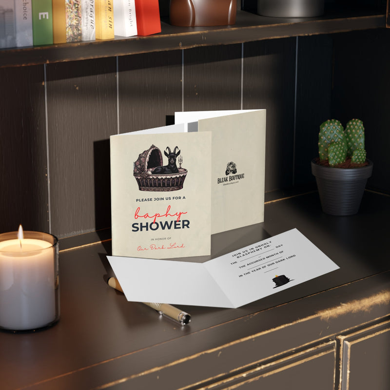 "Baphy Shower" Funny Satanic Baby Shower Invitation Greeting Cards
