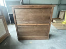 Rustic Vintage Accent Cabinet with Carved Floral Panels