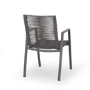 Outdoor Modern Aluminum Dining Chair Set With Rope Sea (Set of 2) by HouseOfZazla