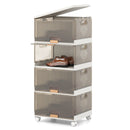 3/4/5/6-Cube Stackable Storage Bins with Detachable Wheels