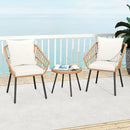 3 Piece Patio Bistro Set with Heavy Duty Metal Frame-Beige by LJGDeals