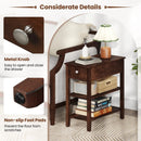 3-Tier Narrow End Table with Drawer and Storage Shelves by LJGDeals