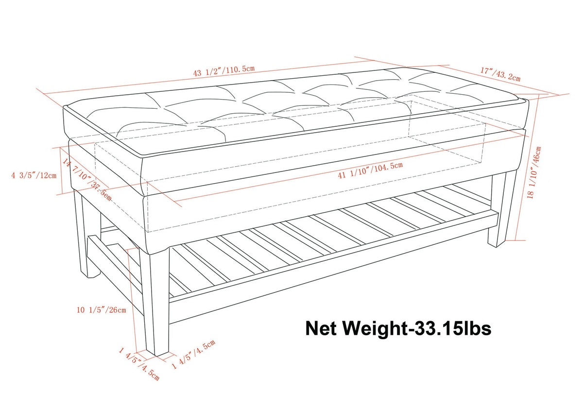 Cosmopolitan - Storage Ottoman Bench With Open Bottom, photo 14 of 40