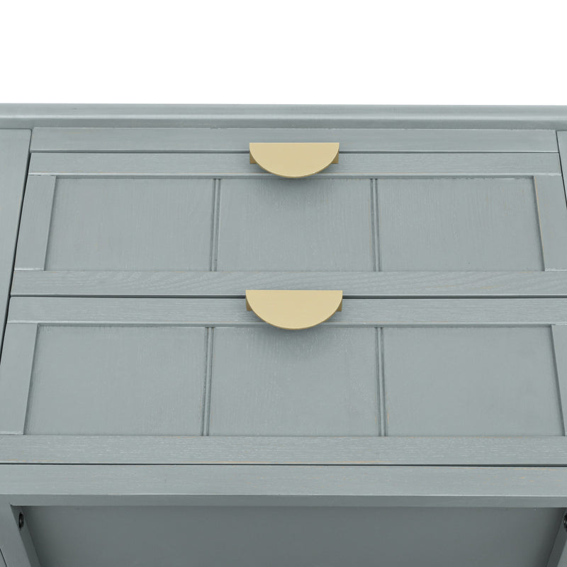 2 Drawer Side table,American style, End table,Suitable for bedroom, living room, study