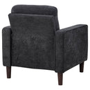 Bowen II Fabric Upholstered Track Arm Chair Steel Grey