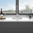 Ceramic Circular Kitchen Sink With Drain Assembly And Bottom Grid, 18" Dual Mount - White by HouseOfZazla