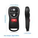 2 Keyless Entry Car Key Remote Key Fob Case Button Pad Replacement for Nissan KBRASTU15 315MHZ