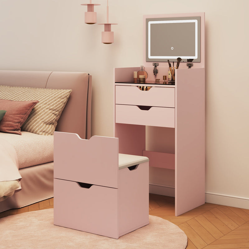 3-in-1 Multifunctional Dressing Table and Stool Set
