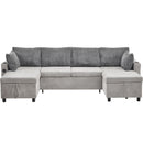 Sectional Sofa Bed With Pull Out Sleeper, USB Ports, Cup Holders by Unique Piece Furniture