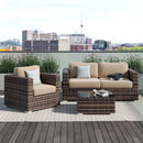 Modern Style Hdpe Wicker Seating Group With Cushions For 3 People In Brown Finish by HouseOfZazla