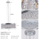 Modern Crystal Chandelier 18.9 Inches Aluminum+Iron Round Ceiling Light Flush Mount Ceiling Light Fixture for kitchen Island Dining Bedrooms and Hallway