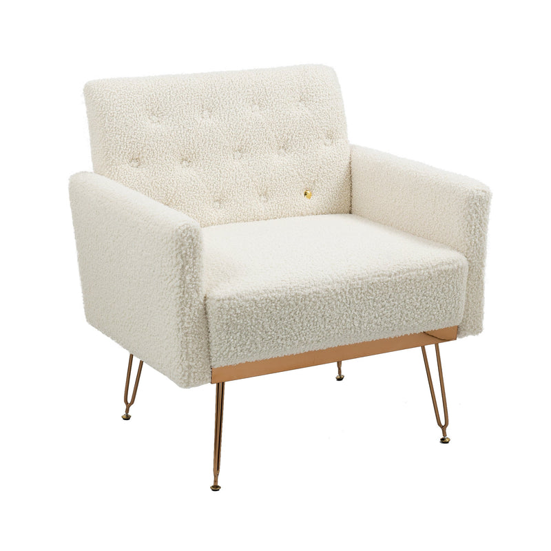 Accent Chair, leisure single sofa with Rose Golden feet