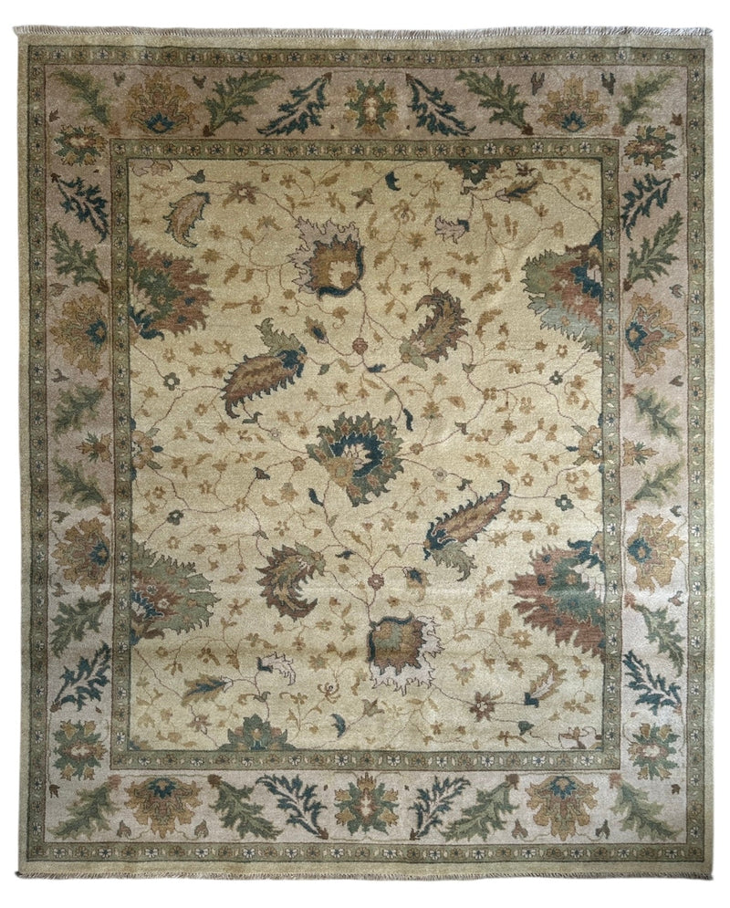 Hand-Knotted Oushak Soft Wool Rug 8 x 10