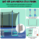 Outdoor Recreational Trampoline with Ladder and Enclosure Net-14 ft
