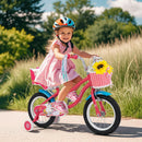 14 Inch Girls Bike with Doll Seat and Training Wheels by DirectDeals