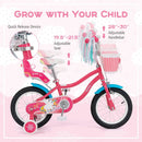 14 Inch Girls Bike with Doll Seat and Training Wheels by DirectDeals