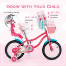 16 Inch Girls Bike for 4-7 Years Old Kids Bike with Doll Seat and Training Wheels by LJGDeals