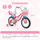 14 Inch Girls Bike with Doll Seat and Training Wheels by DirectDeals