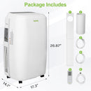 14,000 BTU WiFi Smart Portable Air Conditioner – 3-in-1 AC with Dehumidifier & 3-Speed Fan, 24H Timer, Sleep Mode, Auto Swing, Quiet Cooling for Rooms up to 700 Sq. Ft, Easy-Install Window Kit & Smooth-Rolling Wheels