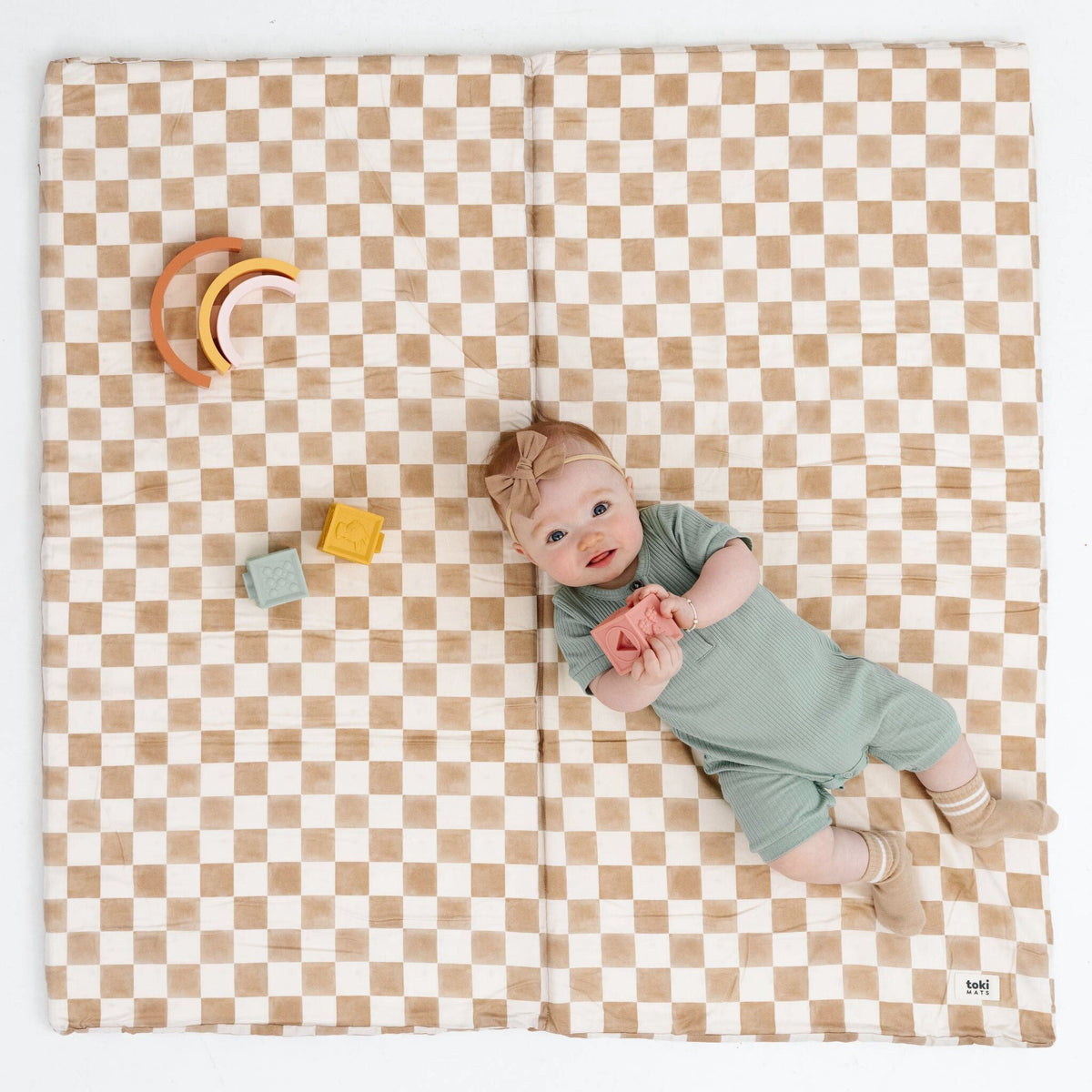 Checker Toffee Organic Cotton Mat, photo 2 of 18