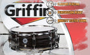 Snare Drum by GRIFFIN - 14" x 5.5" Poplar Wood Shell with Zebra PVC Glossy Finish - Percussion Musical Instrument with Drummers Key for Students
