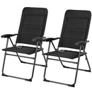 2 Pieces Outdoor Folding Patio Chairs with Adjustable Backrests for Bistro and Backyard by LJGDeals