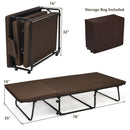Folding Guest Sleeper Bed w/6 Position Adjustment-Brown by LJGDeals