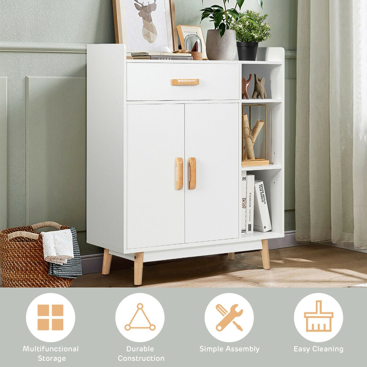 Floor Storage Cabinet Free Standing Cupboard Chest, photo 6 of 9
