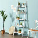 5-Tier Wall-leaning Ladder Shelf Display Rack for Plants and Books by LJGDeals