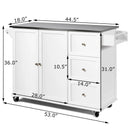 Kitchen Island 2-Door Storage Cabinet with Drawers and Stainless Steel Top by LJGDeals