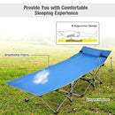 Folding Camping Cot with Side Storage Pocket Detachable Headrest by LJGDeals