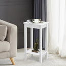 2-Tier Nightstand End Side Wooden Legs Table for Bedroom by LJGDeals