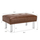Rectangle Tufted Ottoman with Stainless Steel Legs for Living Room by LJGDeals