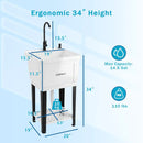14.5 Gal Utility Sink with Rotating Faucet & Adjustable Legs by LJGDeals