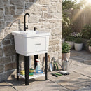 14.5 Gal Utility Sink with Rotating Faucet & Adjustable Legs by LJGDeals