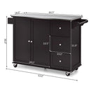 Kitchen Island 2-Door Storage Cabinet with Drawers and Stainless Steel Top by LJGDeals