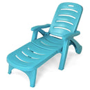 5 Position Adjustable Folding Lounger Chaise Chair-Gray by DirectDeals