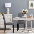 Set of 2 Fabric Upholstered Dining Chairs with Nailhead by LJGDeals