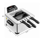 Electric Deep Fryer 5.3QT/21-Cup Stainless Steel 1700W with Triple Basket by LJGDeals