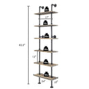 6-Tier Industrial Wall Mounted Pipe Shelves by LJGDeals