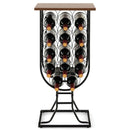 14 Bottles Wine Rack with Detachable and Lockable Wheels-Black by LJGDeals