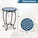 14" Mosaic Patio Accent Table with Metal Frame by DirectDeals
