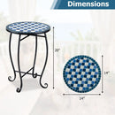 14" Mosaic Patio Accent Table with Metal Frame by LJGDeals
