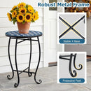 14" Mosaic Patio Accent Table with Metal Frame by LJGDeals