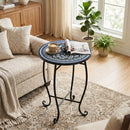 14" Mosaic Patio Accent Table with Metal Frame by LJGDeals