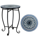 14" Mosaic Patio Accent Table with Metal Frame by LJGDeals