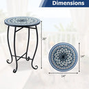 14" Mosaic Patio Accent Table with Metal Frame by DirectDeals