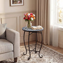 14" Mosaic Patio Accent Table with Metal Frame by LJGDeals