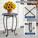 14" Mosaic Patio Accent Table with Metal Frame by DirectDeals