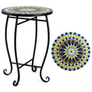 14" Mosaic Patio Accent Table with Metal Frame by LJGDeals